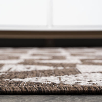 JONATHAN Y Tribal Geometric Indoor Outdoor Area Rug 3X5 Brown/Beige, Andratx Modern for Backyard, Patio, Porch, Easy-Cleaning, High Traffic, Pet-Friendly, Non-Shedding (SMB126A-3)