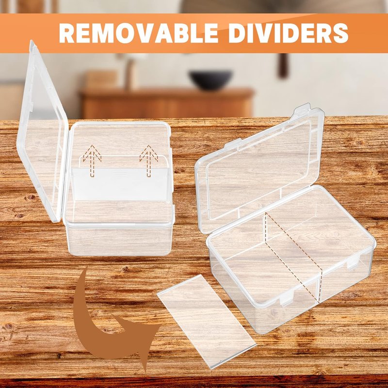 300 Card Storage Box - Clear Plastic Trading Card Organizer with Removable Divider | Perfect for MTG, Baseball & Football
