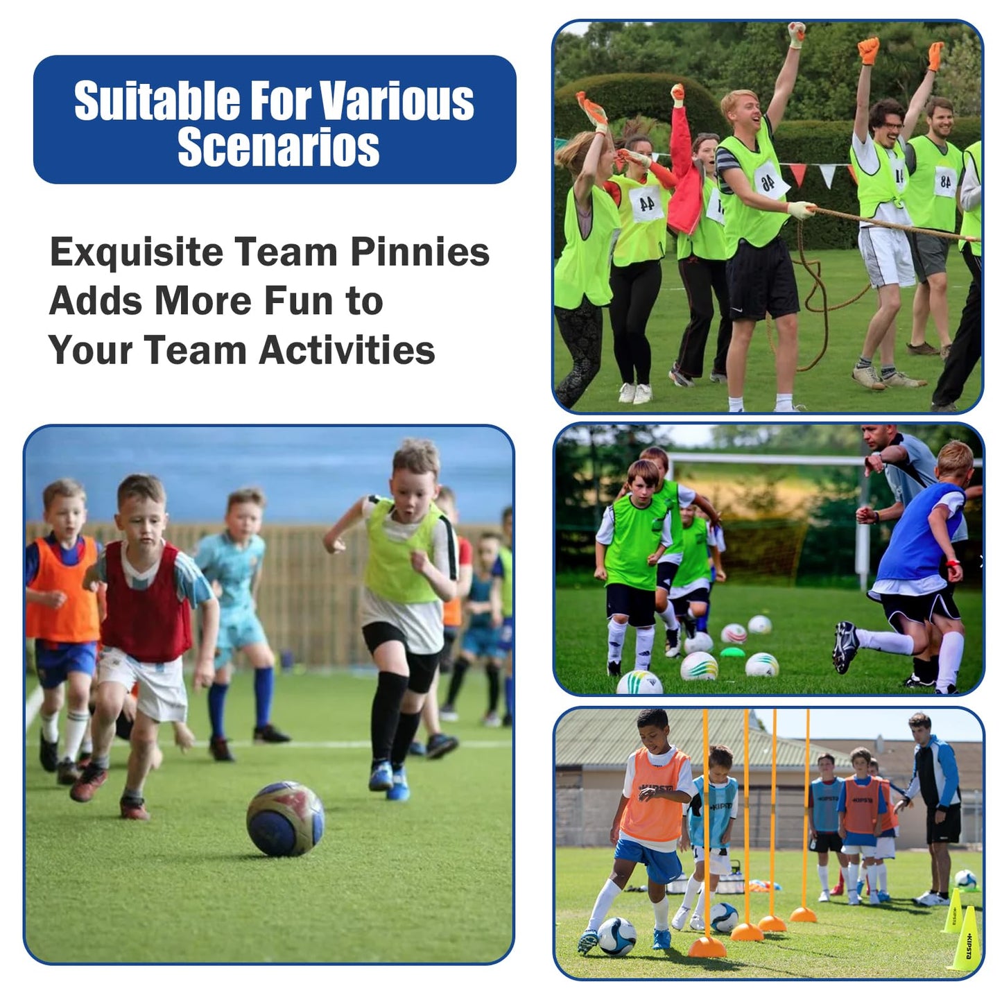 Antoyo 12/24/48Pcs Soccer Pinnies Youth, Scrimmage Team Practice Vests