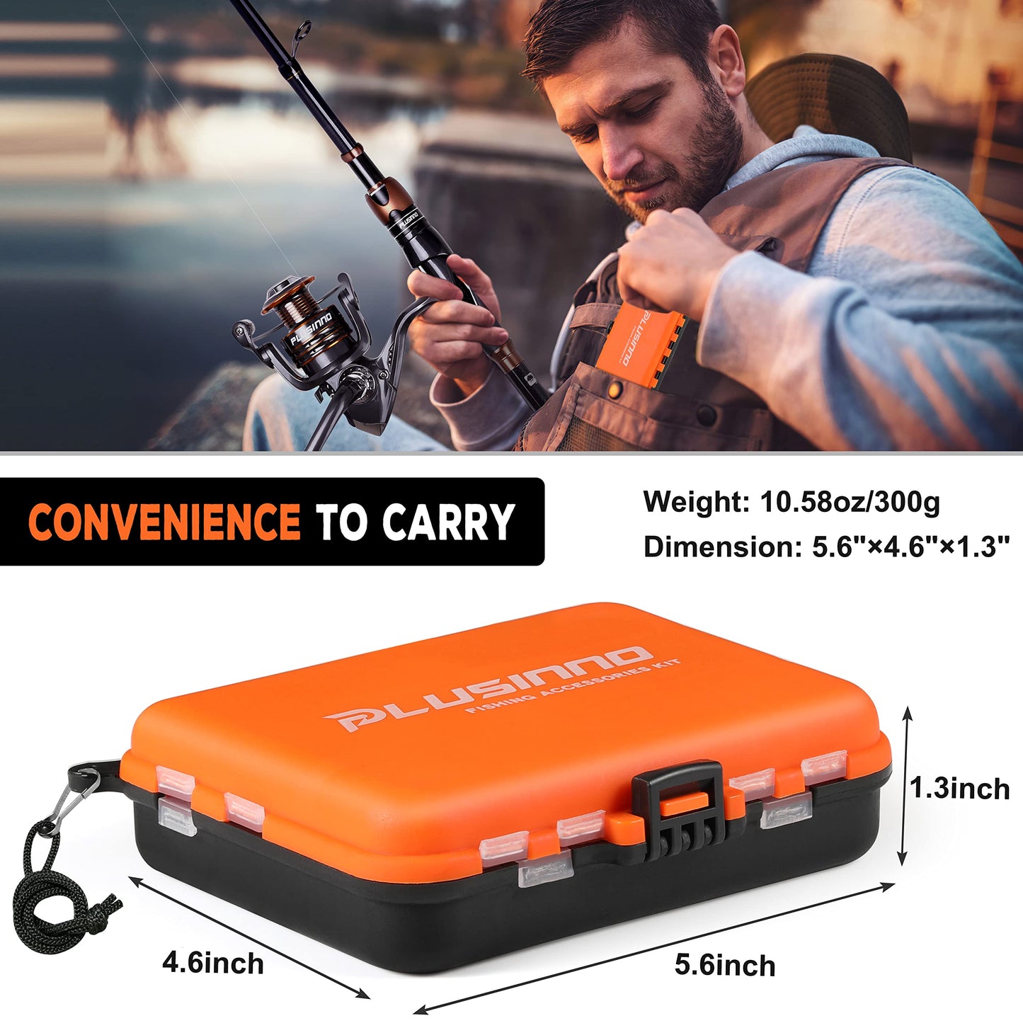 PLUSINNO 201pcs Fishing Accessories Kit,Tackle Box with Tackle Included, Fishing Hooks, Weights, Round Split Shot，Fishing Gear for Bass, Trout, Catfish