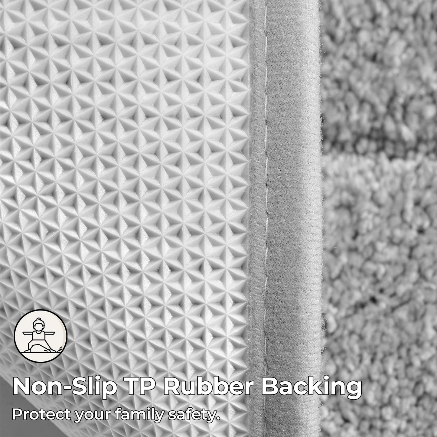GRANNY SAYS Gray Bathroom Rugs, Bath Mats for Bathroom Non-Slip, Super Soft and Water Absorbent, Microfiber Bath Rugs, Machine Wash Dry, Bath Rugs for Floor, Tub and Shower, 16" x 24"