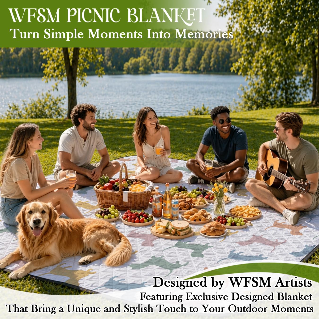 WFSM Dachshund Gifts Picnic Mat 80x60 Inch, Dachshund Lover Gifts, Colorful Weiner Dog Outdoor Play Mat for Adults and Toddlers Waterproof Sandproof Beach Blanket Travel Camping Rug