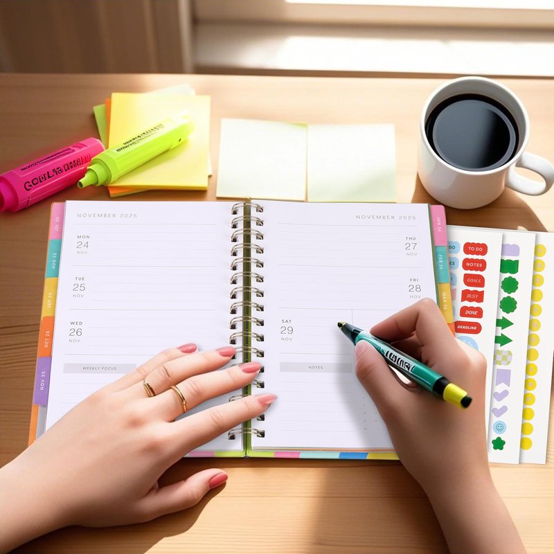And Per Se Student Planner 2025-2026, Academic Planner July 2025 - June 2026, 8.5" × 6.2", Weekly & Monthly Lesson Plan for Students with Colorful Tabs & Stickers (Stripe)