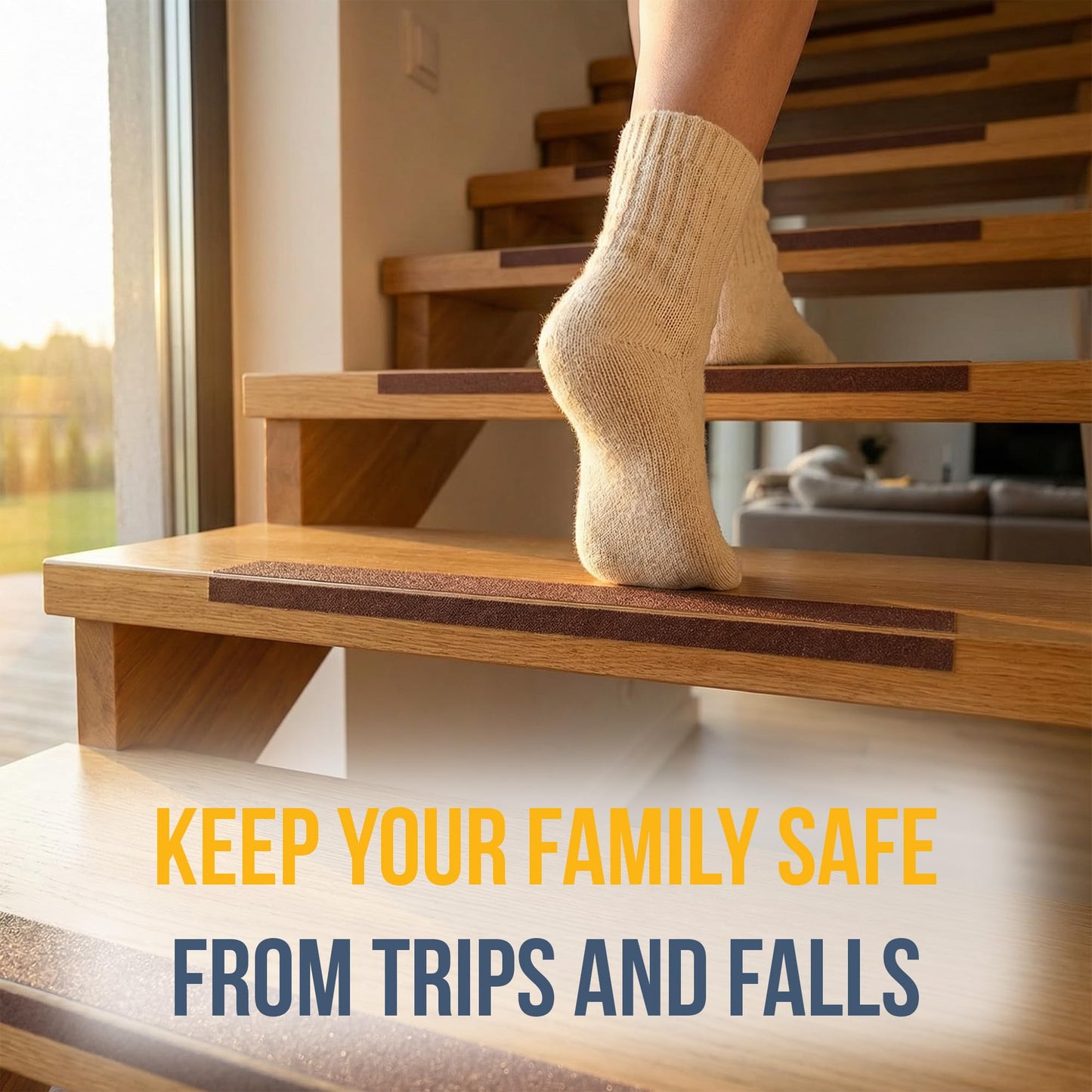 Kraftex Grip Tape [4" x 30ft, Brown] Anti Slip Tape for Stair Runners, Wooden Steps, Stair Nosing, Indoor Stairs, Outdoor Stair Treads, Skateboard