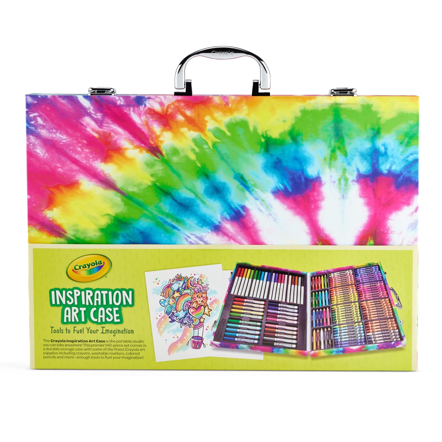 Crayola Inspiration Art Case Coloring Set - Tie-Dye (140ct), Essential Easter Basket Stuffers, Art Supplies Set For Kids, Travel Drawing Kit, Gift for Girls & Boys, Ages 5+ [Amazon Exclusive]