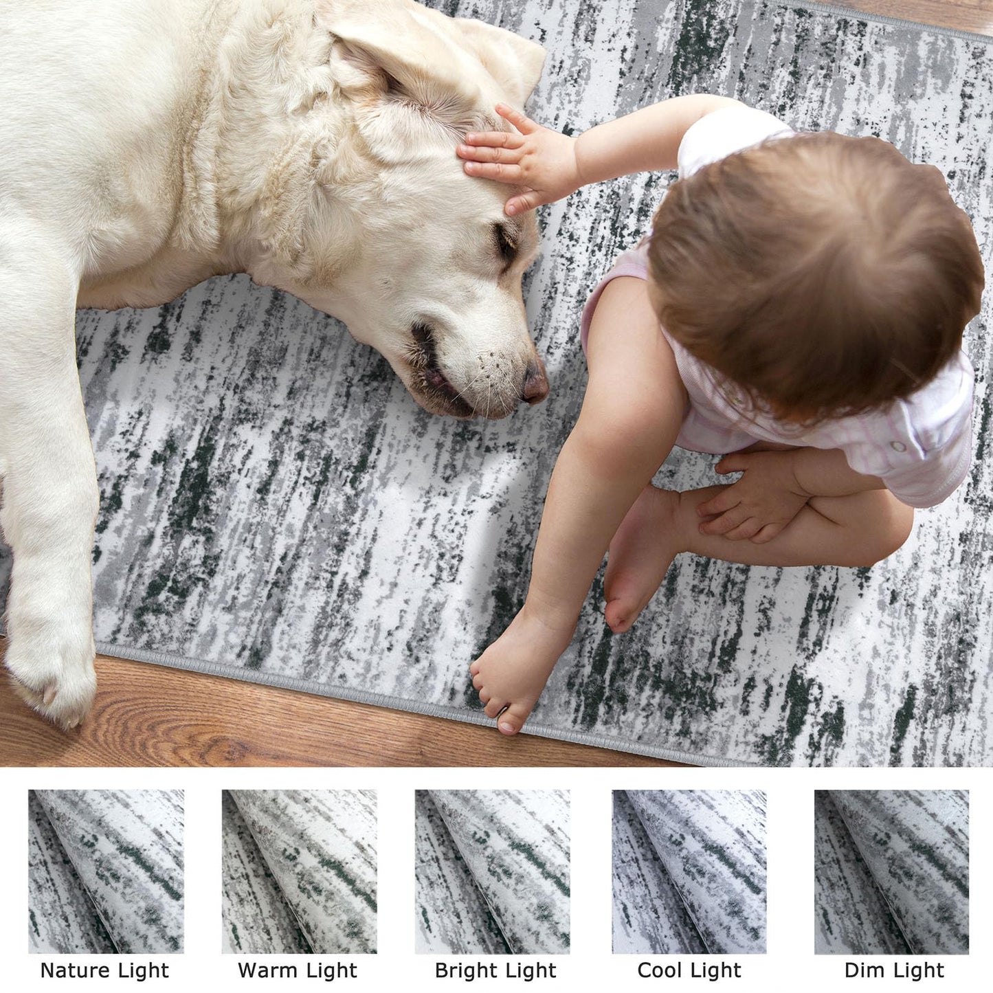 Lansny Modern Abstract Entryway Rug Indoor 2x3 Washable Rug Non-Slip Soft Small Area Rug Black Grey White Kitchen Mats Thin Print Faux Wool Floor Carpet Throw Rugs for Entrance Bedroom Home Decor