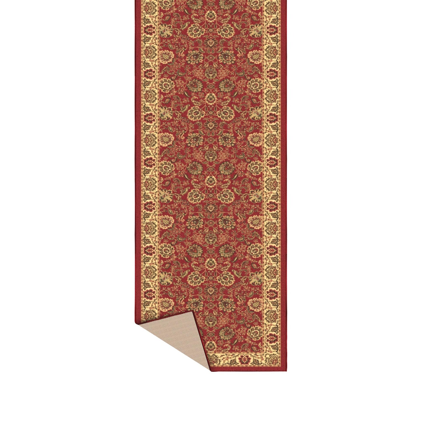 Ottomanson Accent Rug – Non Slip Low Pile Small Rug for Entryway, Bedroom, Bedside & Coffee Table Areas, 2'7" x 4', Red Oriental
