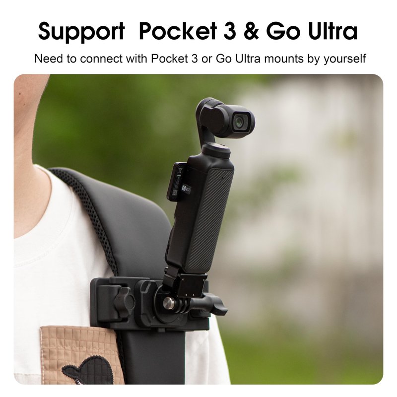 STARTRC VCR Selfie Stick Holster Backpack Strap Clip Mount for Insta 360 X5 X4 Air Go Ultra ACE Pro 2 Ajustable Quick Release for pro Hero 13 12 Max 2 for DJI osmo Nano Action 6 5 Accessories