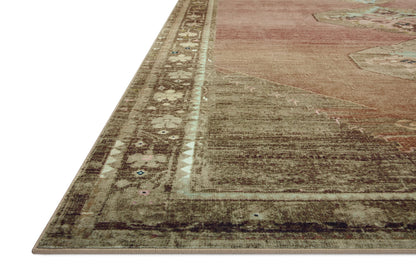 Loloi Magnolia Home by Joanna Gaines Sinclair Collection SIN-06 Clay/Tobacco 7'-6" x 9'-6", .25" Pile Height, Machine Washable, Area Rug