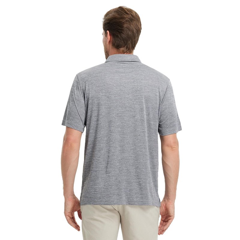 M MAELREG Mens Golf Shirt Short Sleeve Dry Fit Casual Moisture Wicking Performance Heather Collared Polo Shirt