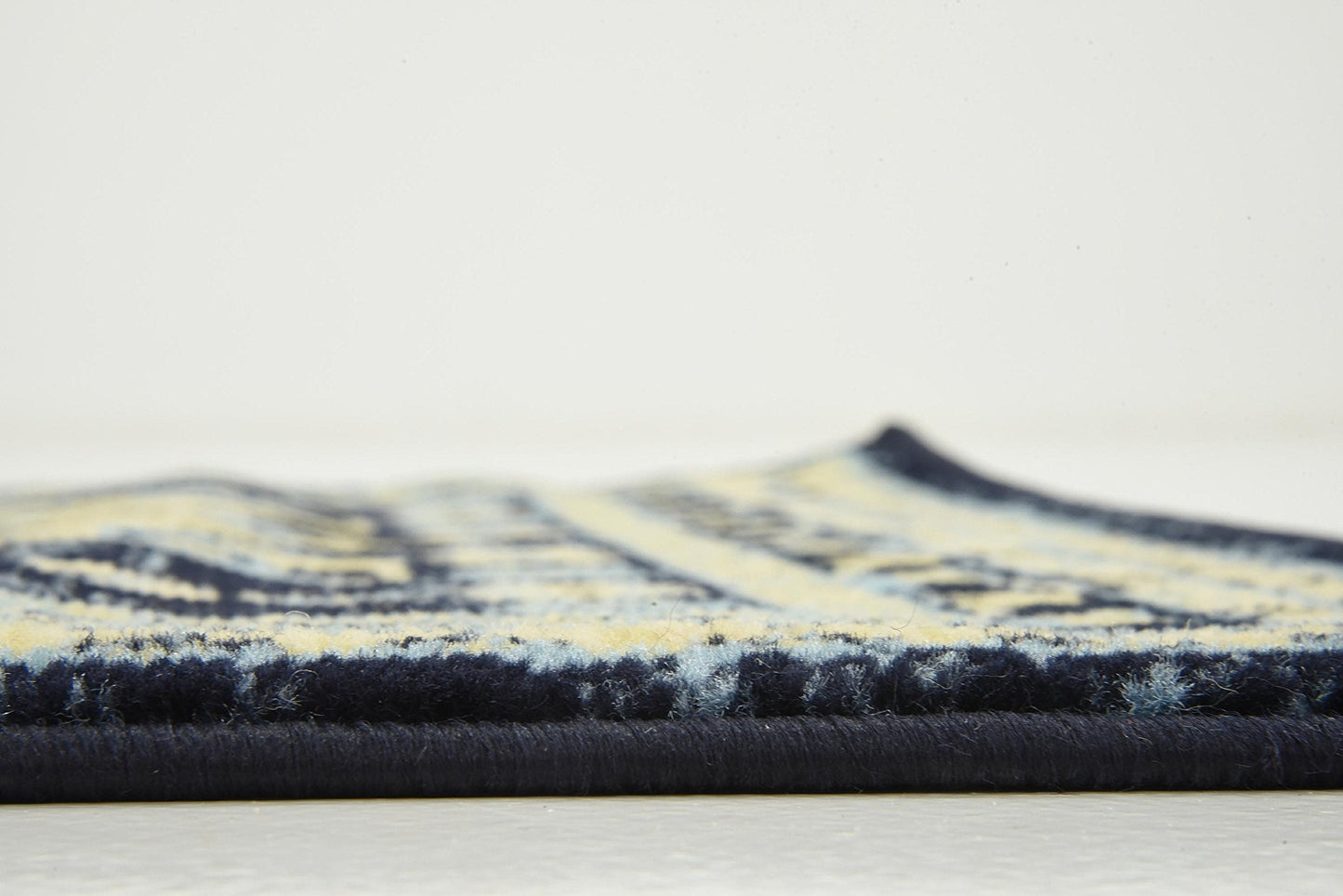 Unique Loom Taftan Collection Border Geometric Tribal Inspired Design Area Rug (2' 7 x 10' 0 Runner, Navy Blue/ Gold)