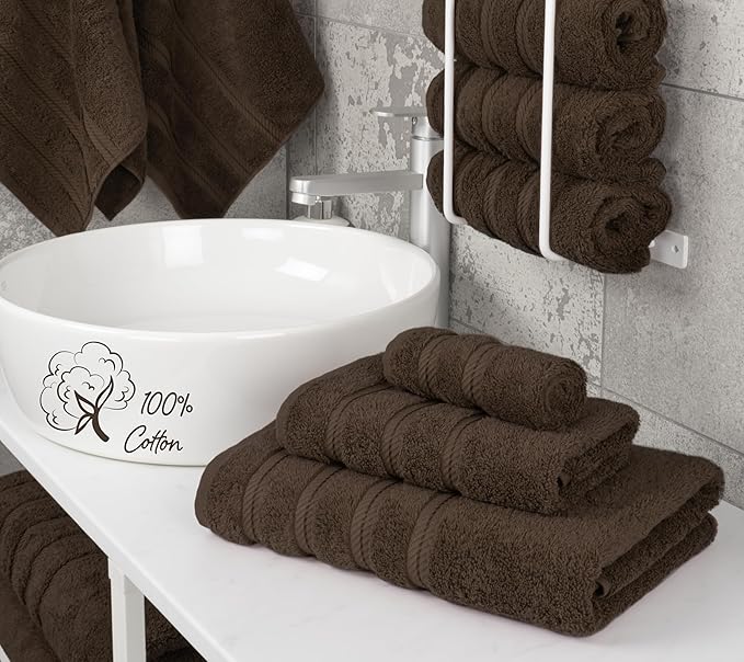 American Soft Linen Premium 3 Piece Towel Set, 1 Bath Towel 1 Hand Towel 1