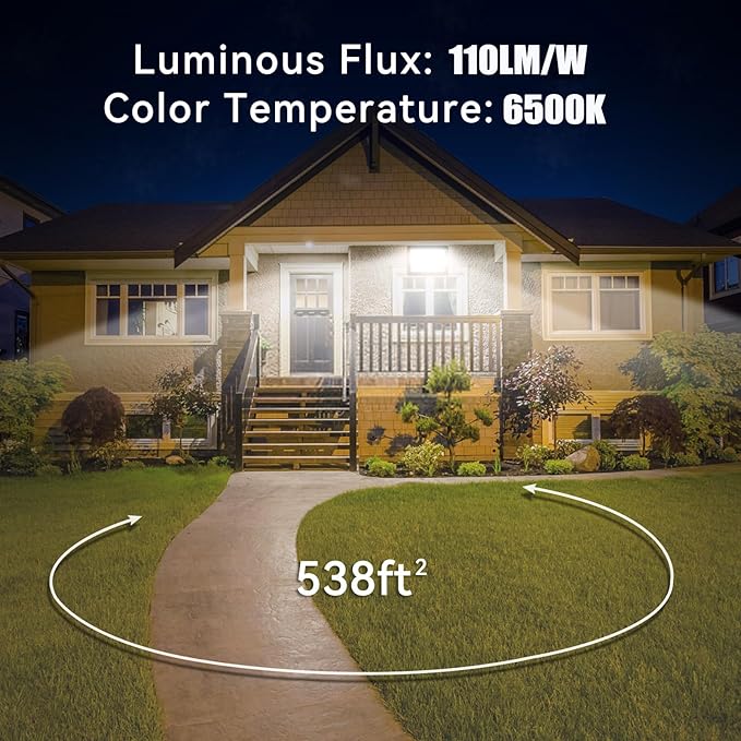 2 Pack-100W LED Flood Light Outdoor,11000LM LED Work Light with US Plug,6000K Daylight White,IP67 Waterproof Outdoor Floodlights for Yard,Garden,Playground
