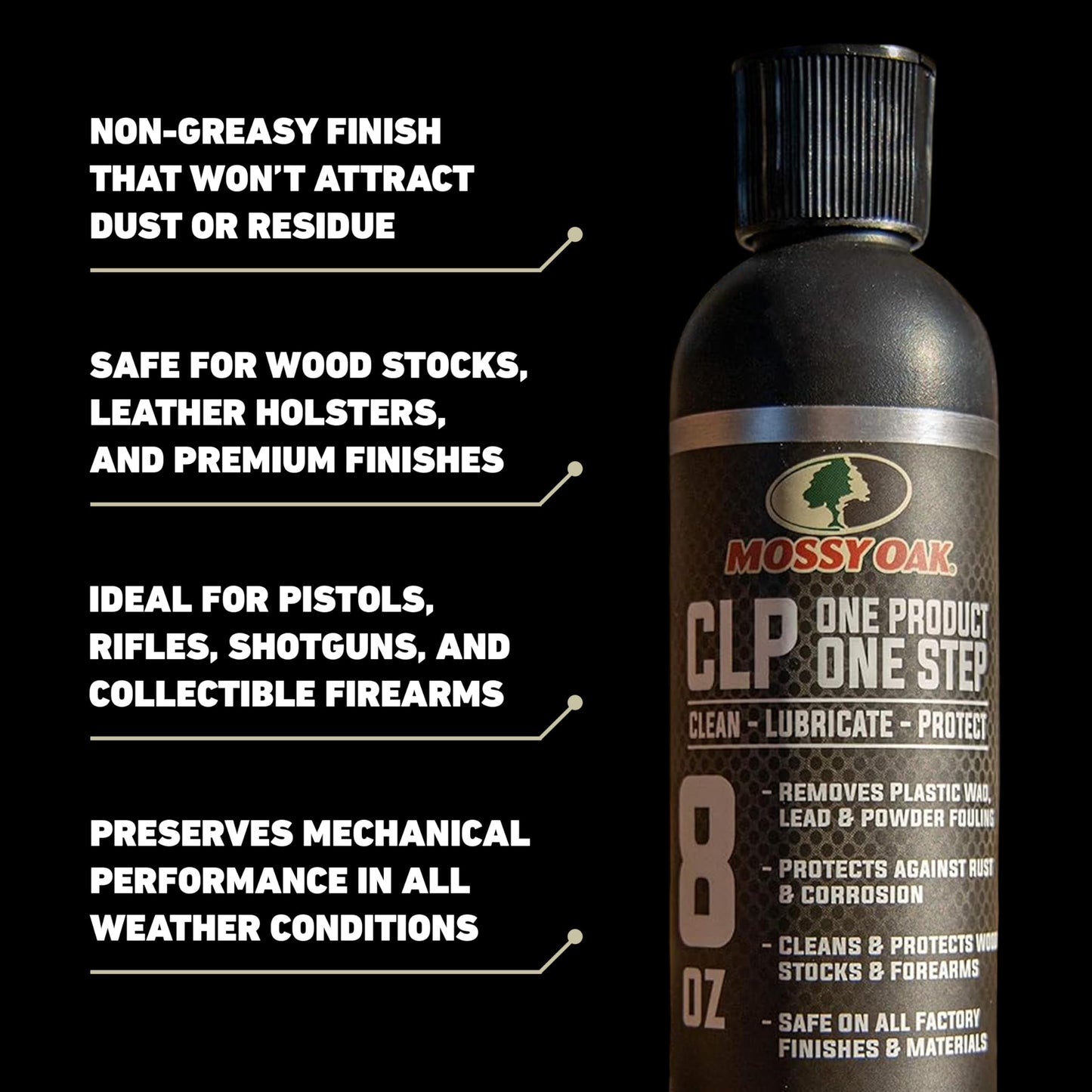 Mossy Oak CLP Gun Cleaning Oil | All-in-One Cleaner, Lubricant & Protectant | One-Step Gun Oil CLENZOIL