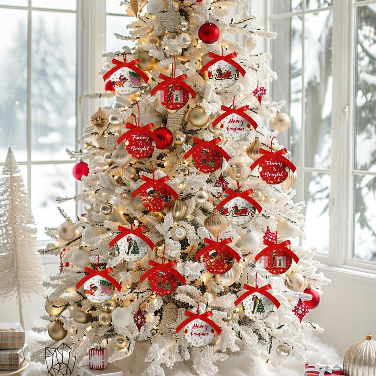 Dachshund Christmas Decor - Hanging Dachshund Ornament Balls Weiner Dog Ornament, Cute Decorations Ball 2.36 Inch for Xmas Tree Party Home Holiday，Xmas Gifts Set of 16Pcs