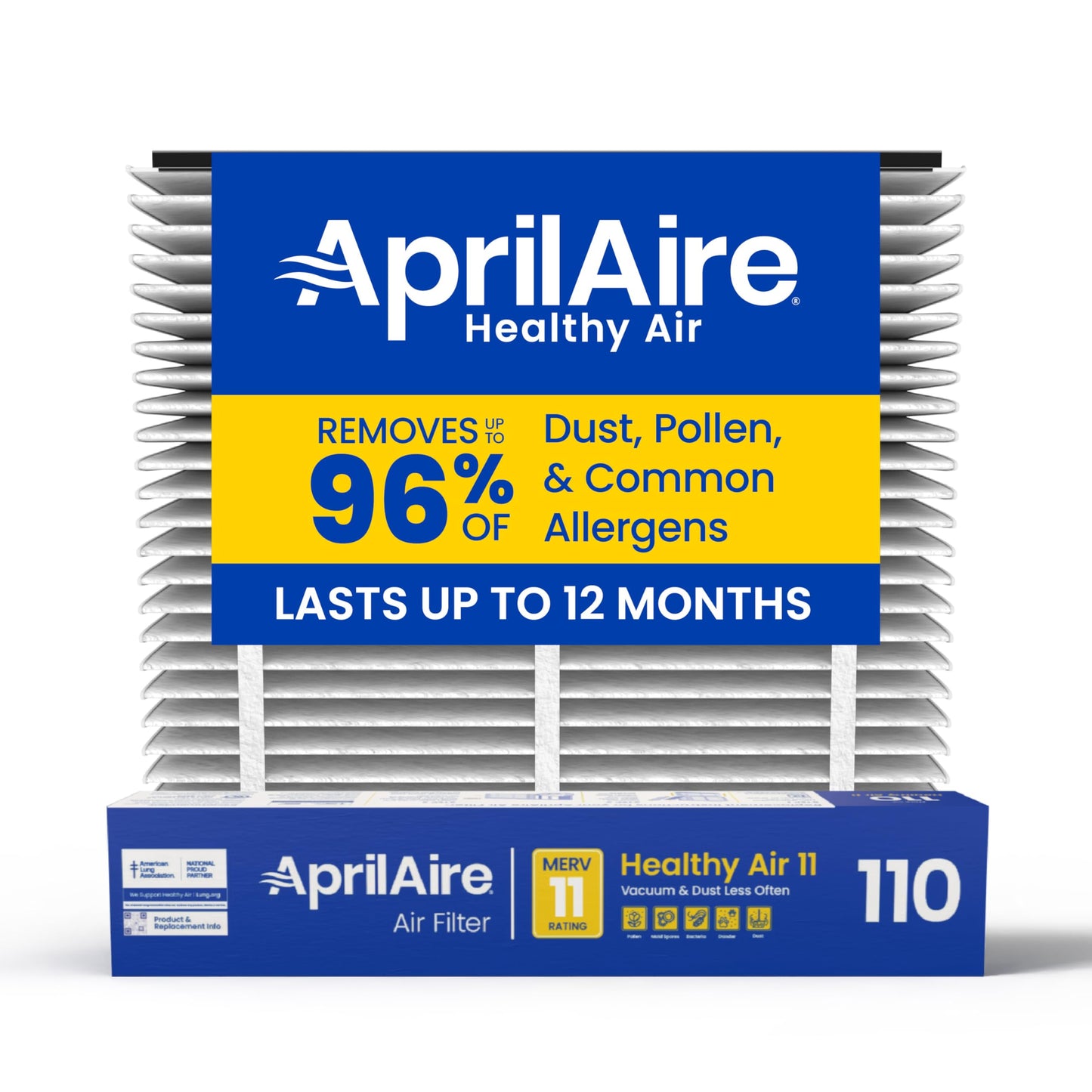 AprilAire 110 Replacement Filter for AprilAire Whole House Air Purifiers - MERV 11, Clean Air & Dust, 16x20x4 Air Filter (Pack of 1)
