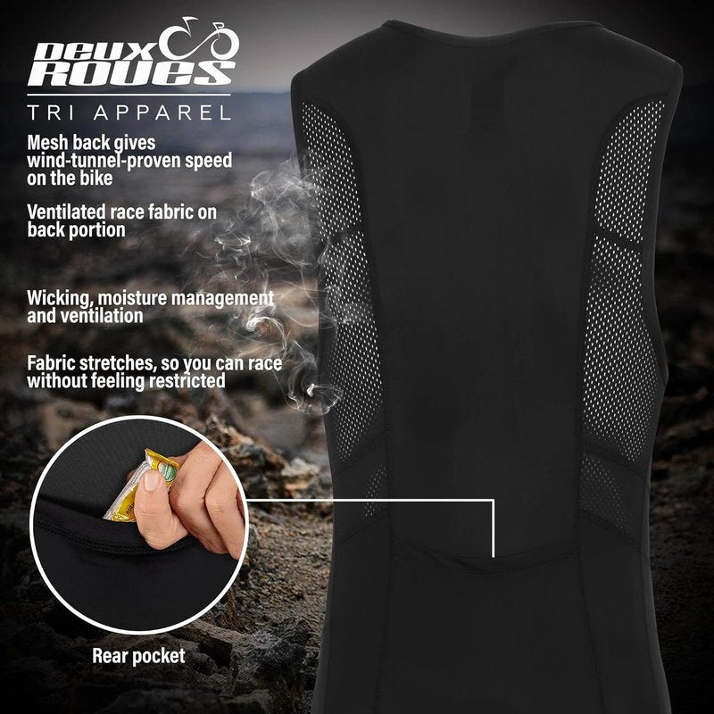 Youth Triathlon Suit for Kids | Sleeveless Cycling Skin Suit - Includes Race Bib Belt