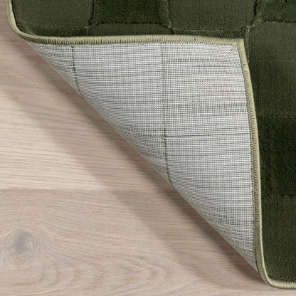 Nuloom Alaiya Green, 4' x 6', Checkered, Recycled PET, Soft and Cozy, High Traffic, Stain Resistant, Durable, Washable Area Rug for Bedroom, Living Room, Dining Space, Den, Foyer, Entryway