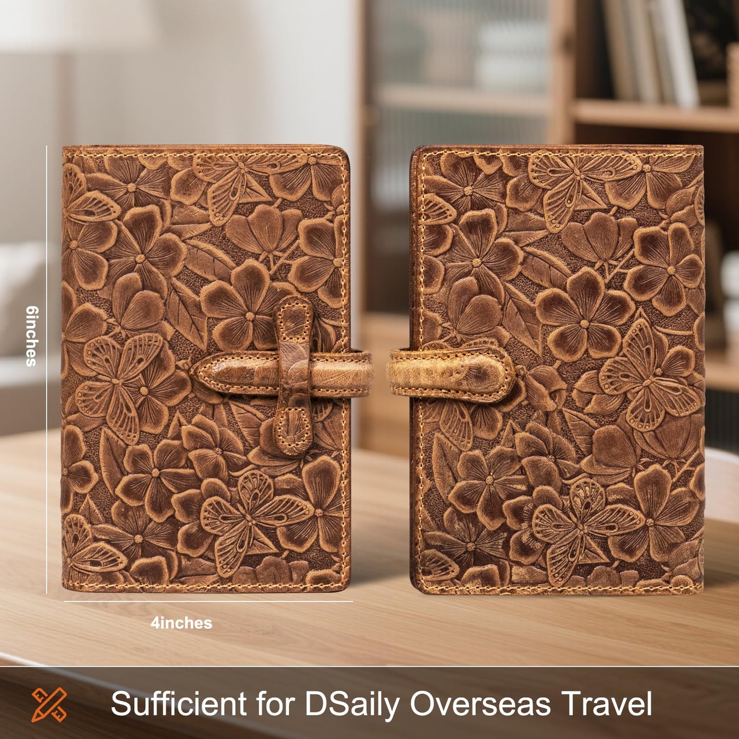 Thryxop Genuine Leather Passport Holder for Women Men - RFID Blocking Slim Travel Wallet，Brown