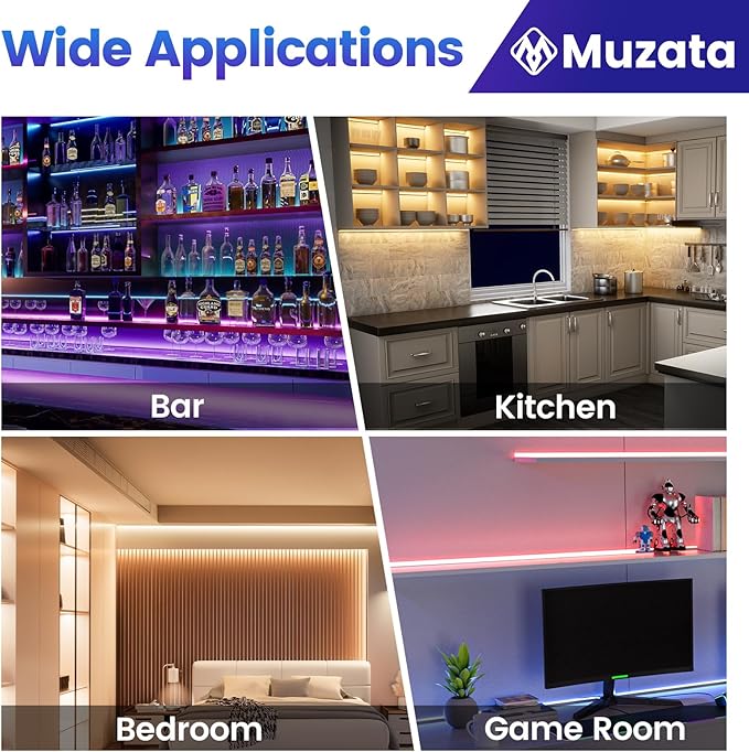 Muzata 10Pack 3.3FT/1M Plus-Size Spotless V Shape LED Channel Silver Aluminum LED Diffuser Channel with Milky White Cover V101 WW 1M