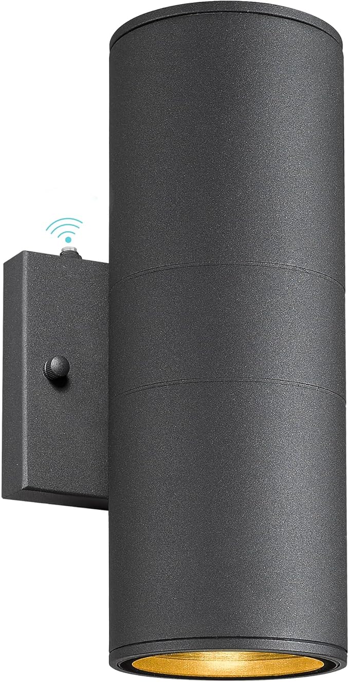 Ken & Ricky Dusk to Dawn Outdoor Lighting,Outdoor Wall Sconce Lights, Black Exterior Lighting Fixtures,Cylinder Outdoor Light Fixtures for House Garage Front Door Patio Entryway 1 Pack