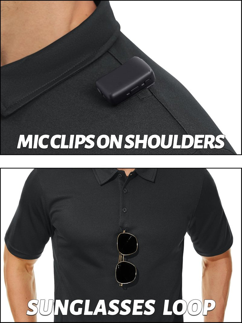 TACVASEN Polo Shirts for Men Dry Fit Short Sleeve Performance Collared Shirt Light UPF 50+ Tactical Work Golf Polos Black, XL