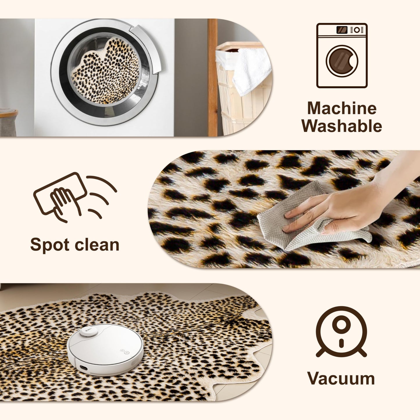WARM HAVEN Oversized Cheetah Print Rug, Large Leopard Rug 6.2x8.2 Feet Faux Animal Print Skin Cheetah Area Rug for Bedroom Living Room Animal Fur Hide Rustic Antelope Deer Multicolor