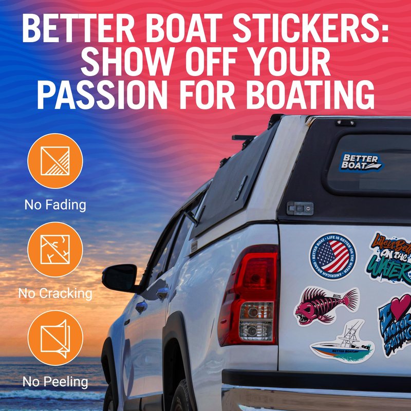 Boating and Fish Stickers for Adults Better Boat Stickers and Decals for Men or Women Funny Fishing or Boater Waterproof Vinyl Decal Sticker Packs