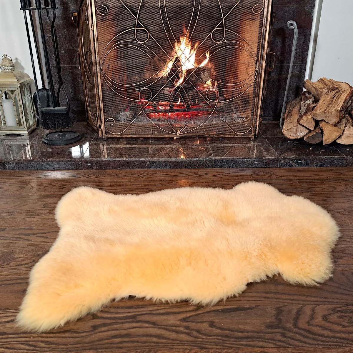 Medical Sheepskin Pad for Sensitive Skin and Bed Sores | Lambskin Rug | Natural Wool | Real Fur Pelt | Warm and Super Soft | Stress and Pain Relief | Washable | Size - Large