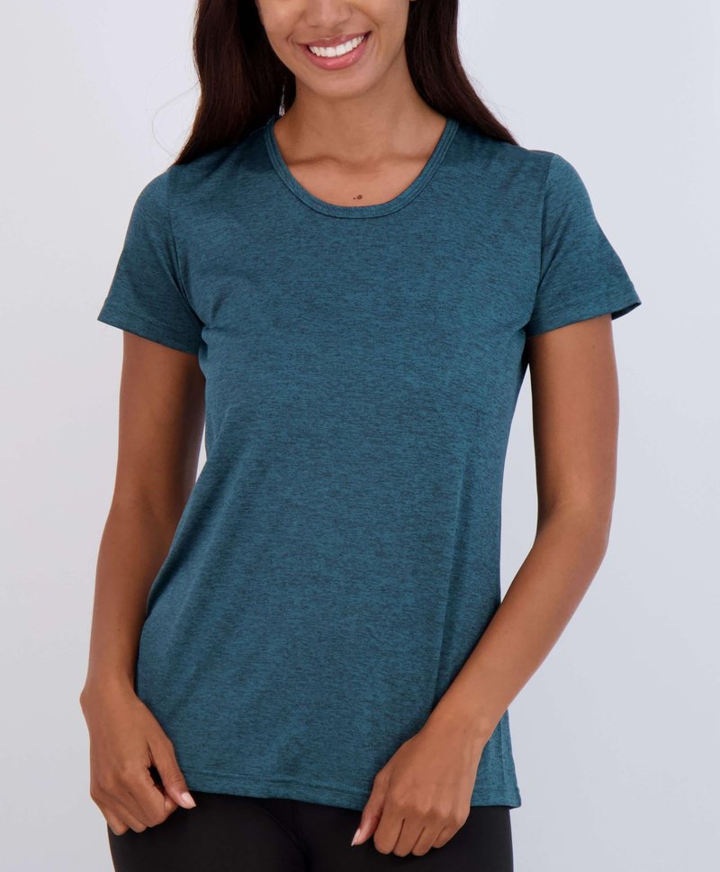 Real Essentials 5 Pack: Women's Short Sleeve T-Shirts Workout Tops Fitness Pilates Gym Activewear Athletic, Set 7, L, Pack of 5