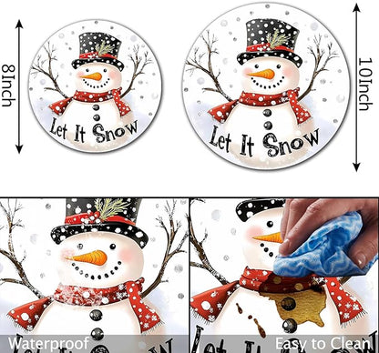 Snowman Stove Burner Covers, Christmas Decor Gas Stove Burner Covers 8 ＆10 Inches Stove Top Covers Electric Stove 4 Pcs Metal Stove Cover Gas Stove Top Covers, Cooktop Decorative,Xmas Decorations