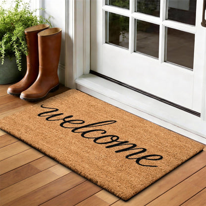 ULTSOFE Natural Coco Coir Door Mat with Heavy Duty Backing, 17" x 30" Anti-Slip Coconut Welcome Mat Outside Entrance, Easy Clean Front Door Doormat for Entry, Porch, Patio, Garden, Garage, Mudroom