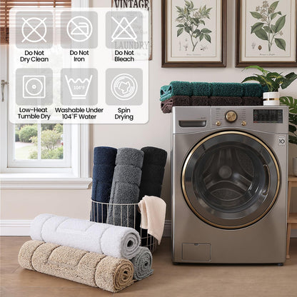 DEXI Bathroom Rug 43x24, Non Slip Washable Bath Mat for Shower Floor, Extra Large Absorbent Soft Bathmat with Rubber Backing, Quick Dry Microfiber Carpet, Grey