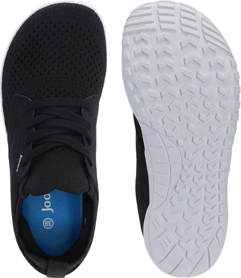 Joomra Women's Wide Minimalist Barefoot Shoes | Wide Toe Box Fashion Sneakers | Zero Drop Grippy Sole Black White Size 7.5-8