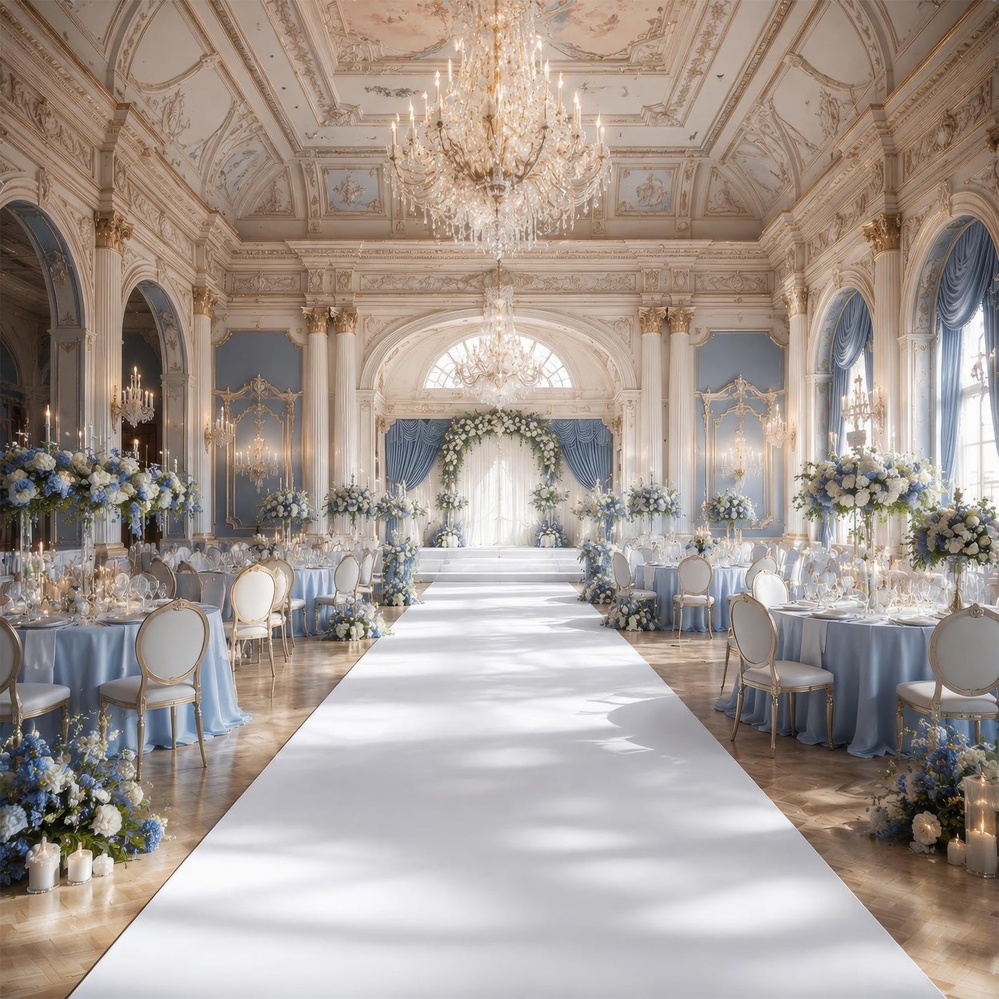 MECARPET 4ft x 15ft White Carpet Runner for Party,Anti Slip Thickening 350 GSM Non-Woven Polyester Fabric Aisle Runner for Wedding Ceremony, White Runner Rug for Prom