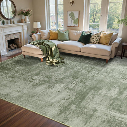 6x9 Ft Large Area Rugs for Living Room, Soft Non-Slip Washable Rugs Modern Abstract Pattern Carpet for Bedroom Indoor Floor Nursery Home Decor (Green)