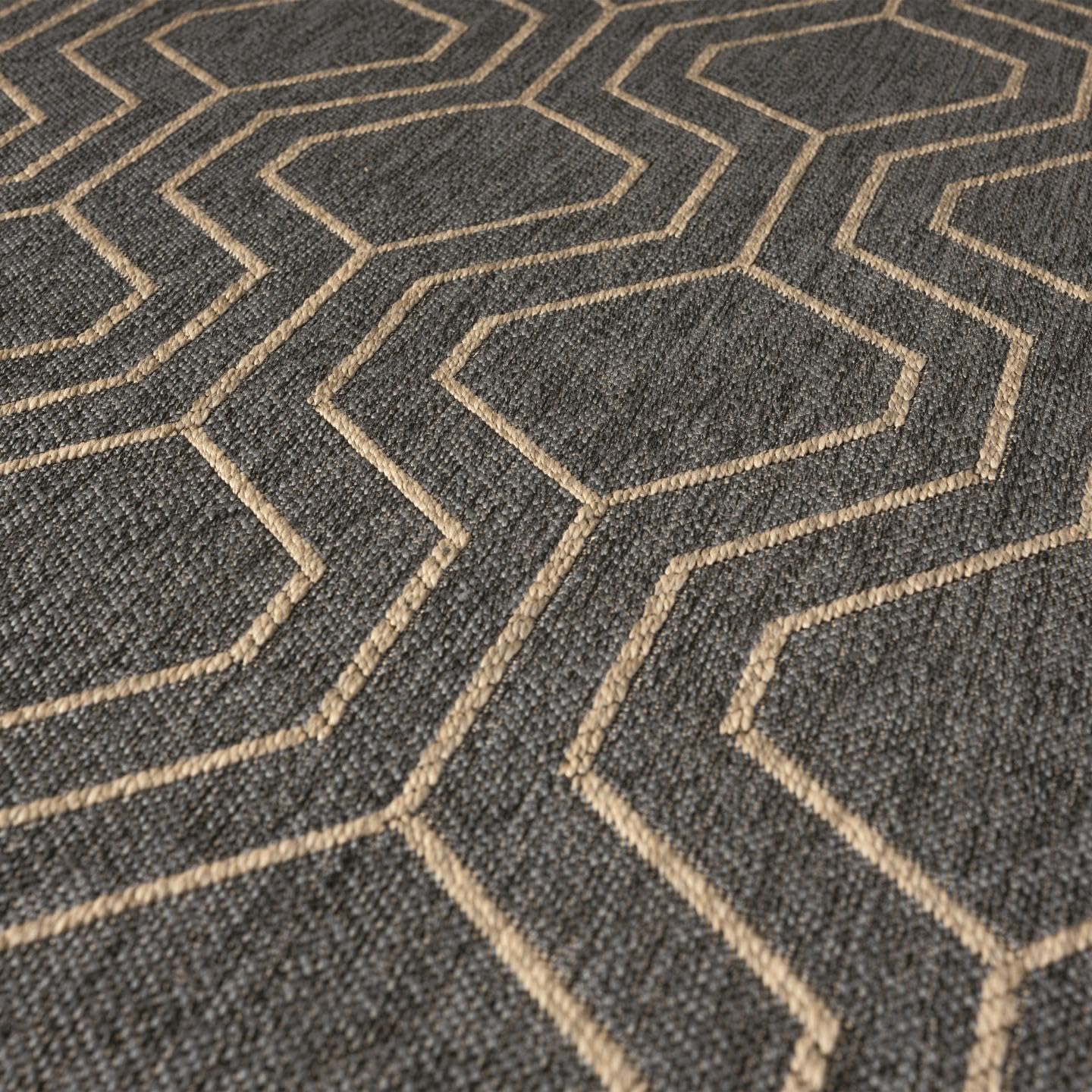 LUXE WEAVERS Moroccan Trellis Black 5x7 Washable Area Rug, Anti-Slip Geometric Carpet