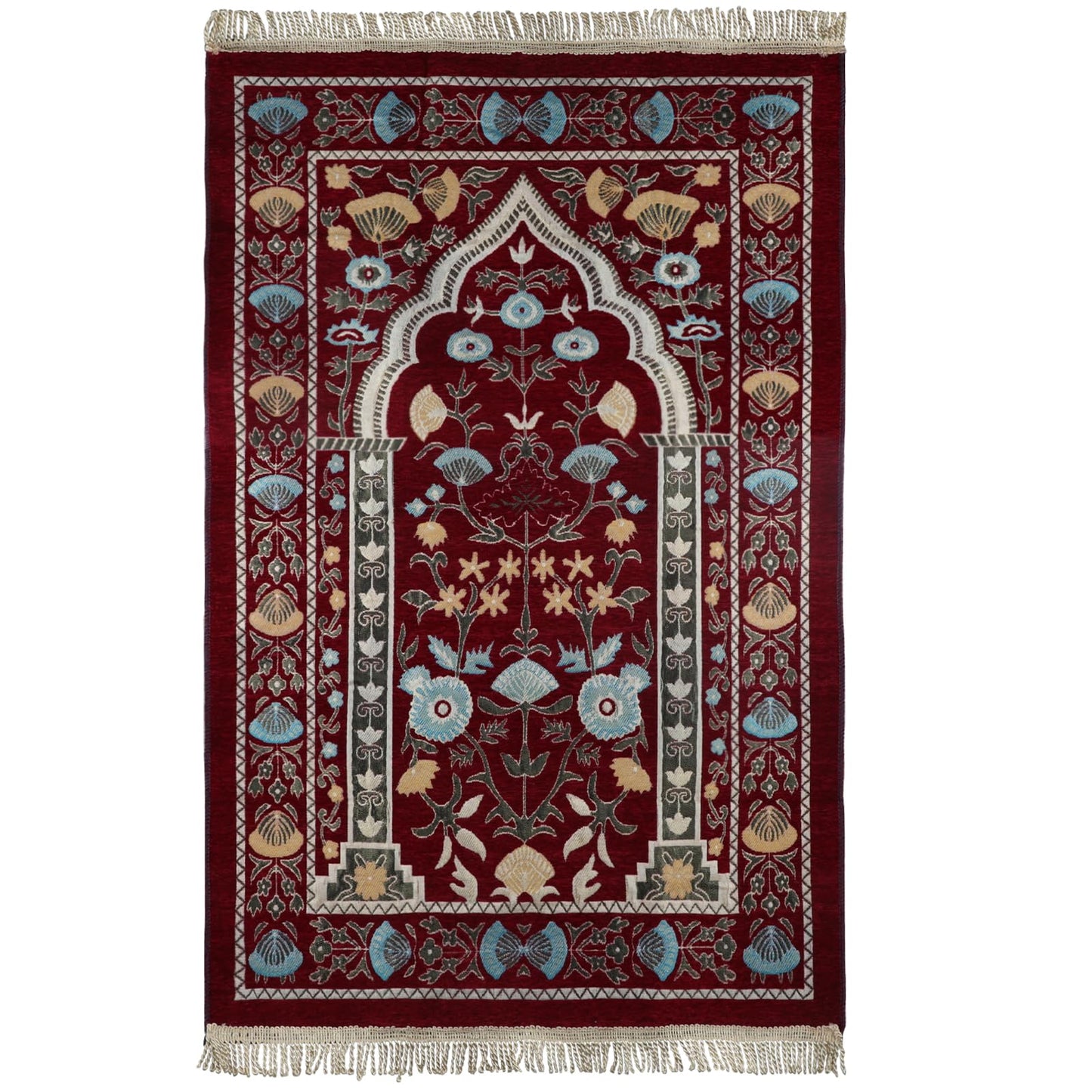 Muslim Prayer Rug Ramadan Carpet Turkish Islamic Praying Mat with Tassel Religion Supplies,Indoor Area Blanket for Hallway,Living Room, Bedroom, Office
