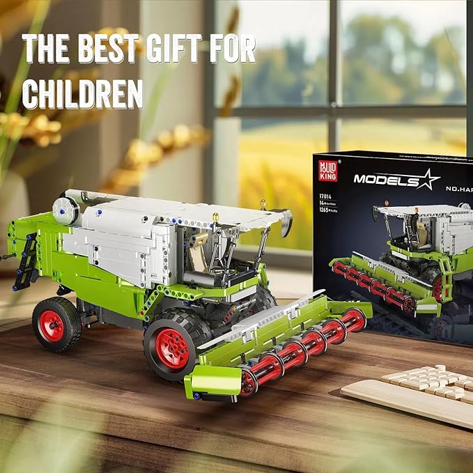 Mould King 17014 Wheat Harvester Building Block Set Tractor Toy Building Kit for Adults 14+ 1265 PCS Farm Truck Construction Vehicles Set