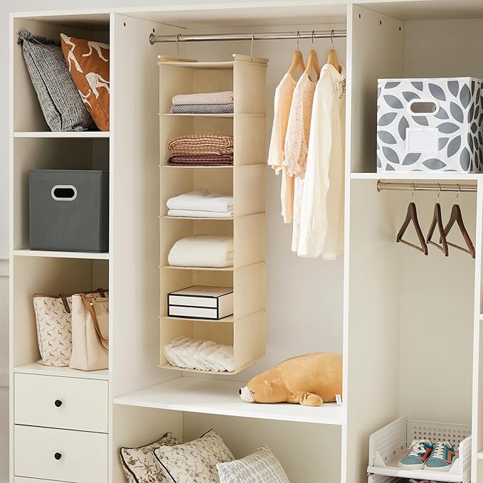 MAX Houser 6 Tier Shelf Hanging Closet Organizer, Closet Hanging Shelf