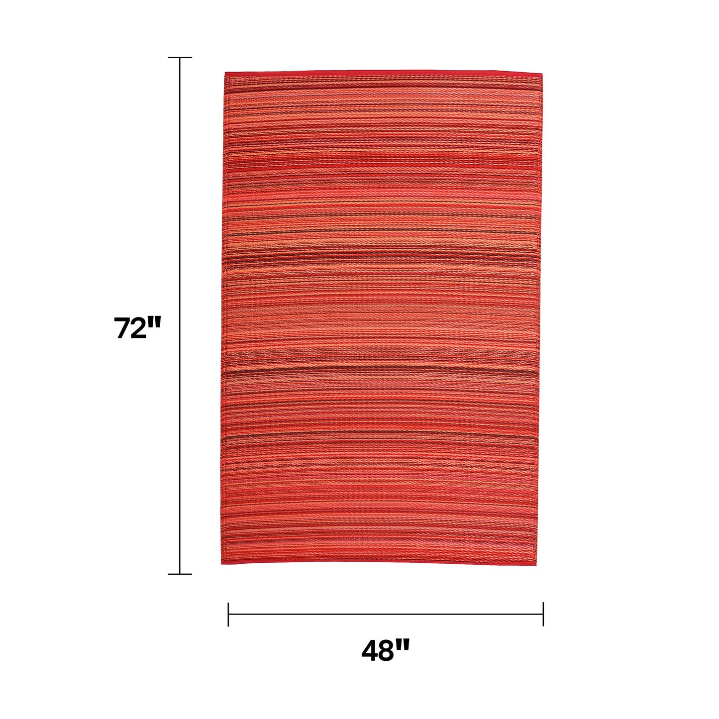 Fab Habitat Outdoor Rug - Waterproof, Fade Resistant, Crease-Free - Premium Recycled Plastic - Striped - Patio, Deck, Porch, Balcony, Laundry Room - Cancun - Sunset - 4 x 6 ft
