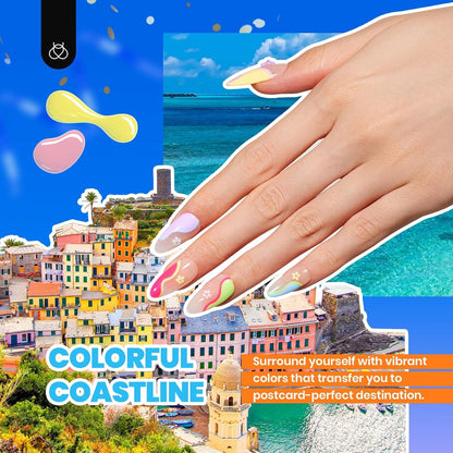 Beetles Gel Nail Polish Kit with U V Light - 80Pcs Fall Nail Fest Color Enchantment 55 Colors Gel Polish Starter Kit with Base Top Coat DIY Nails Stickers Manicure Tools Gift for Women Teens Girls