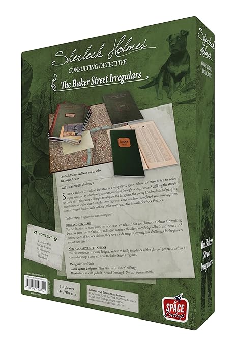 Sherlock Holmes Consulting Detective - The Baker Street Irregulars Board Game - Captivating Mystery Game for Kids &amp Adults Ages 14+ 1-8 Players 90 Min Playtime Made by Space Cowboys