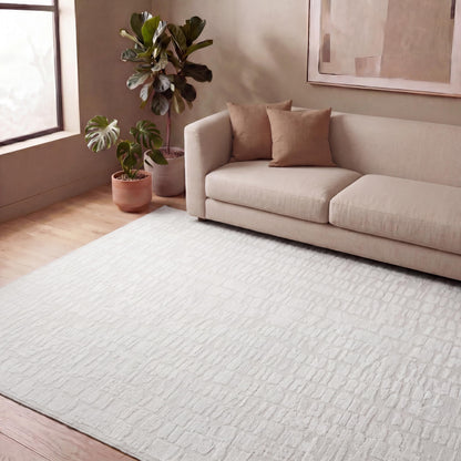 Revival Rugs Reverb 8'x10' Area Rugs for Living Room Bedroom Dining Room - Washable, Oeko-TEX Certified, Modern, Ivory