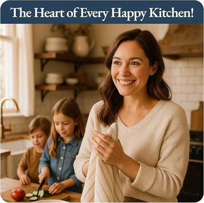 LANE LINEN Kitchen Towels Set of 4-18”x28” Absorbent Cotton Dish Towels