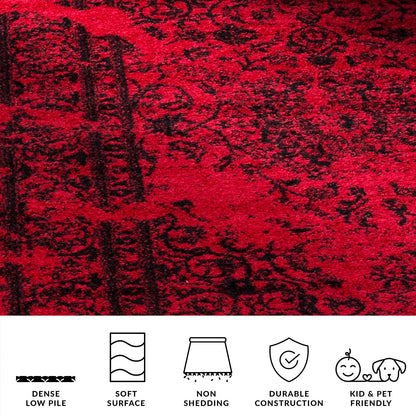 SAFAVIEH Adirondack Collection Accent Rug - 4' x 6', Red & Black, Oriental Distressed Design, Non-Shedding & Easy Care, Ideal for High Traffic Areas in Entryway, Living Room, Bedroom (ADR101F)