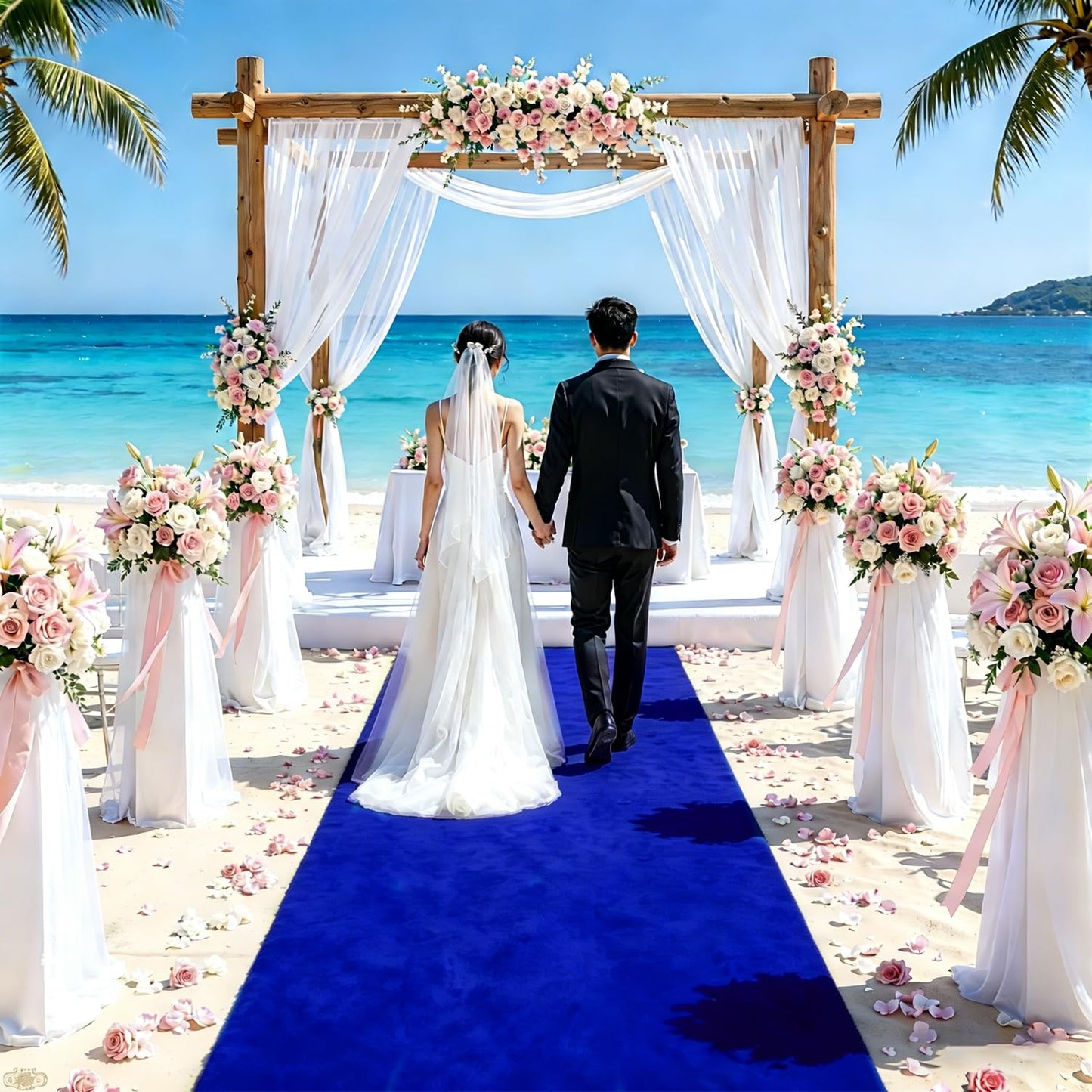 Blue Aisle Runner for Wedding Ceremony 48" x20FT Wedding Aisle Runners Royal Blue Velvet Runners Carpet Runner for Event Party Runner Floor Aisle Birthday Runway for Rug Walkway Prom Decorations