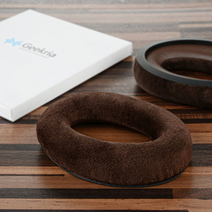 Geekria Comfort Velour Replacement Ear Pads for Sennheiser HD598, HD598SE, HD598CS, HD595, HD599, HD599 SE Headphones Ear Cushions, Repair Parts with Video Guide (Brown)