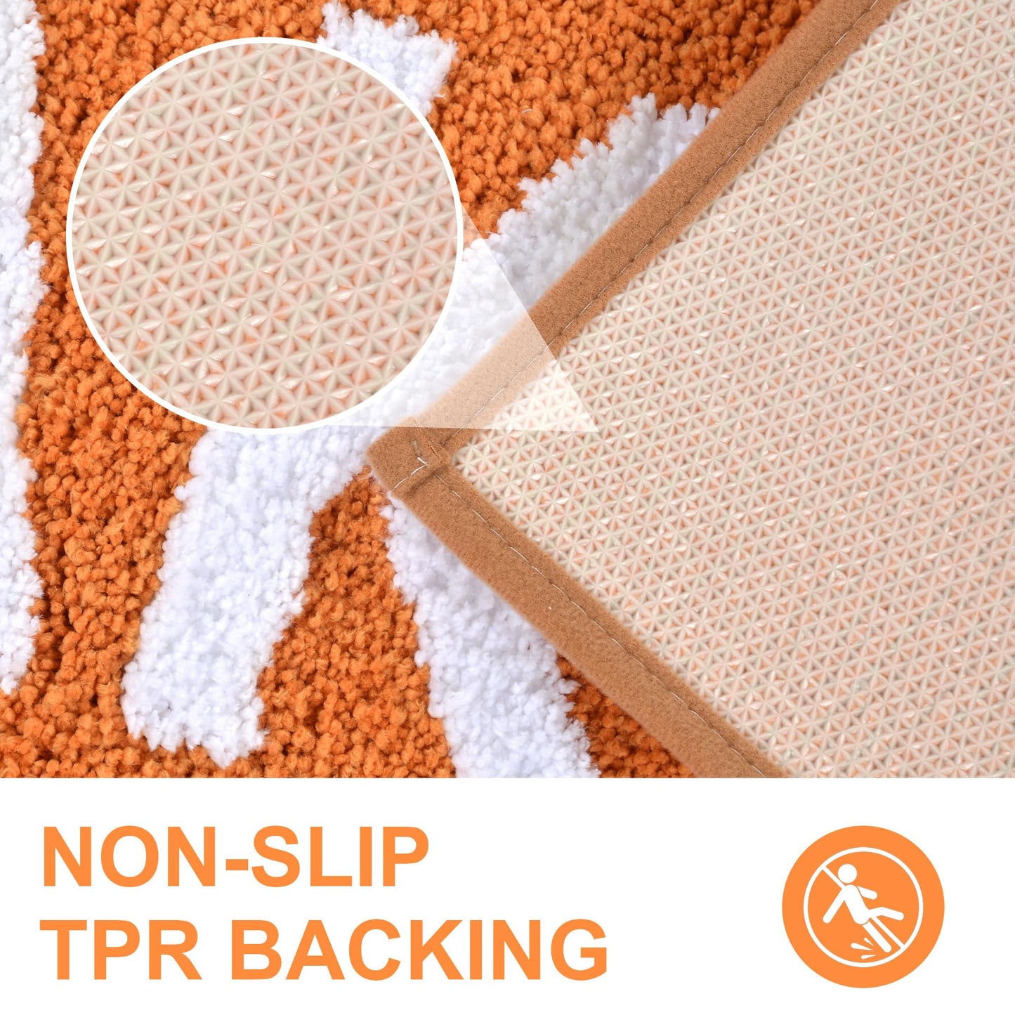 Zeeinx Get Naked Bath Mat Cute Bathroom Rugs Non Slip Microfiber Bath Rugs Funny AutumnBathroom Decor Machine Washable Orange Bath mat for Tub and Shower,16”x24”