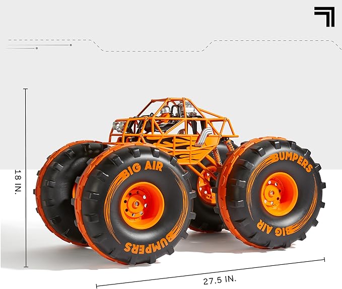 Sharper Image® 4x4 Giant Crusher Remote Control 4WD Truck High-Speed Off-Road Monster Truck All-Terrain Tires LED Headlights USB-C Rechargeable Battery Oversized Shocks 2.4 GHz Wireless Control